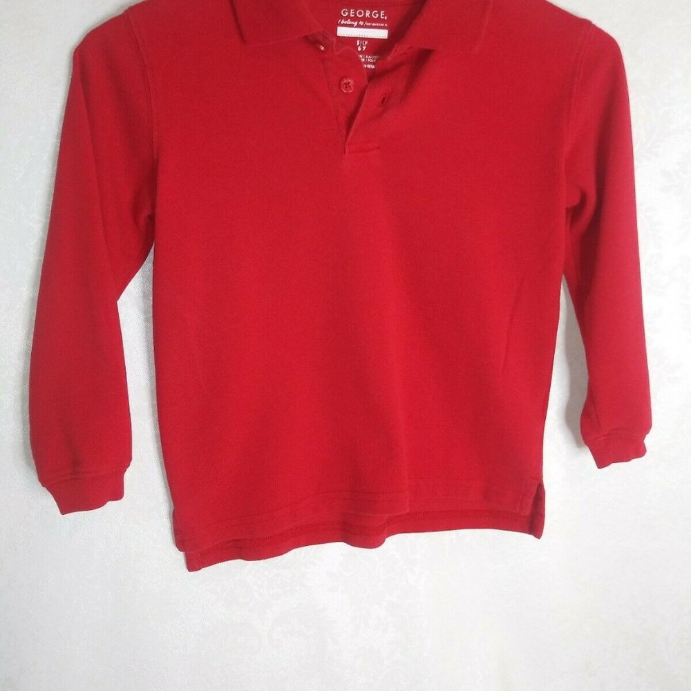 George Boys shirt size Small ch 6-7 Red 60 cott 40